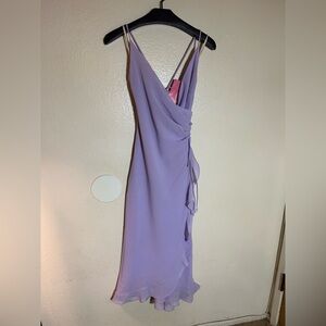 Lenovia vintage early 2000’s lavender ruffled bias cut dress xs